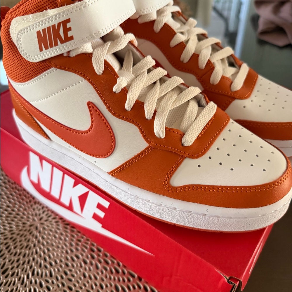 Nike High-Top Sneakers in Orange and White